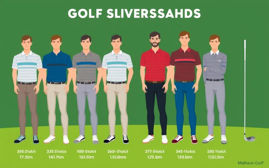 Different height ranges and recommended driver shaft lengths