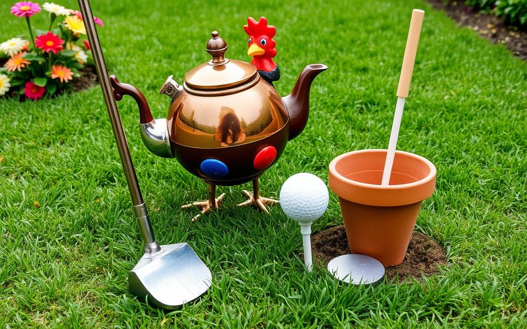 repurposed golf putting objects