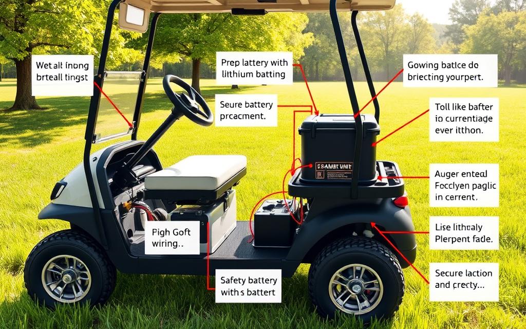 safe lithium battery installation in golf carts