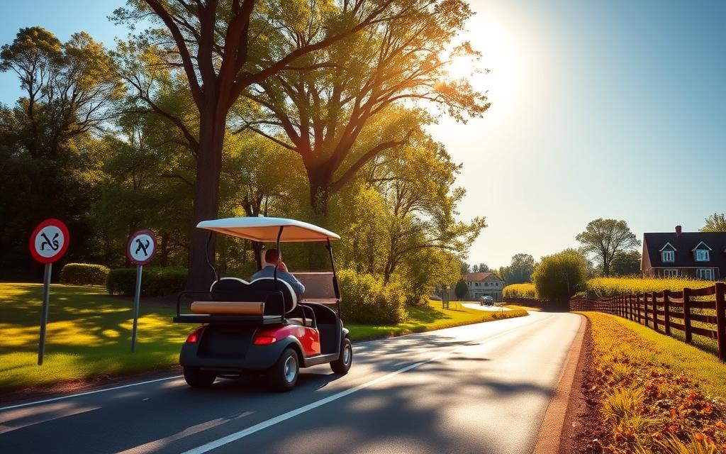 golf cart on the road